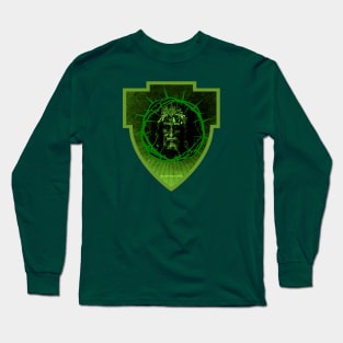 Shield with The Holy Face of Christ Encircled by the Crown of Thorns Long Sleeve T-Shirt